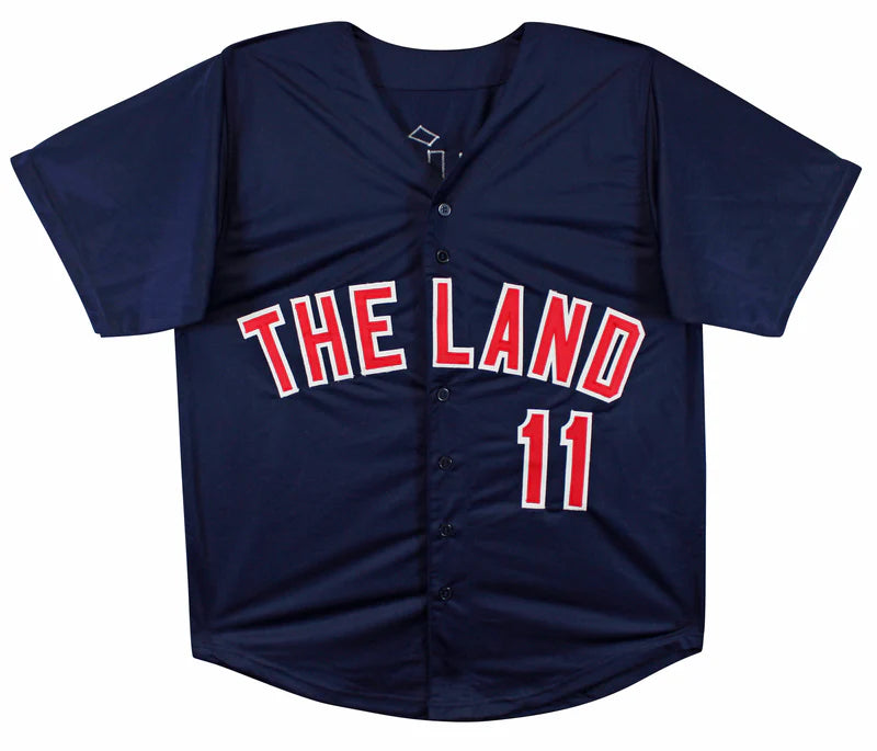Jose Ramirez Signed Navy Pro Style Baseball Jersey with JSA COA
